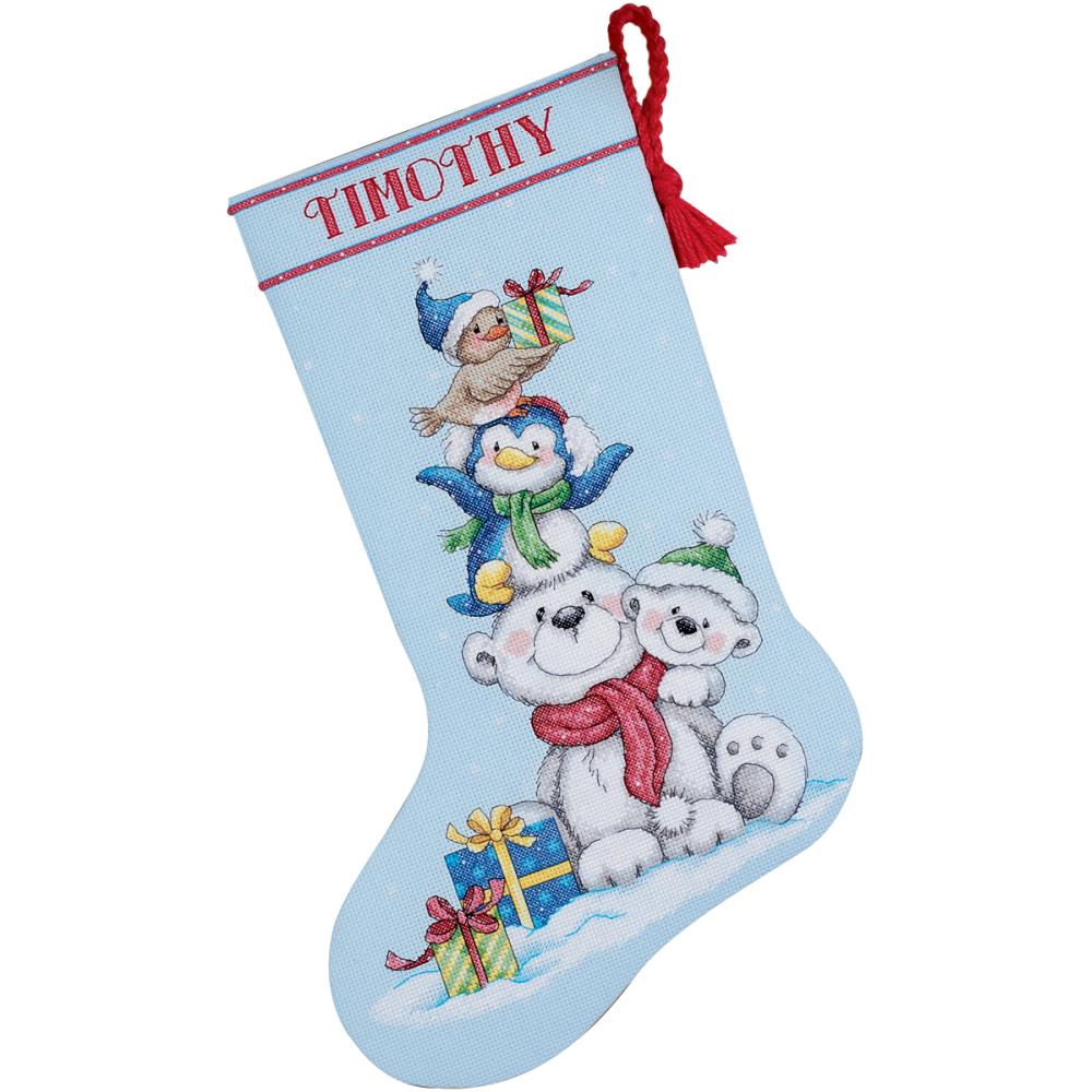 (image for) Stocking Stack Of Critters Counted Cross Stitch Kit